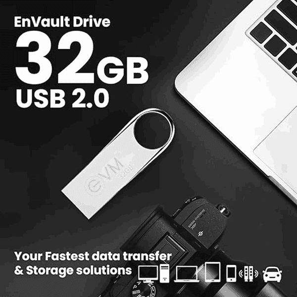 EVM EnVault 32GB Metal USB Flash Drive EVMPDV32GB1 - LXINDIA.COM