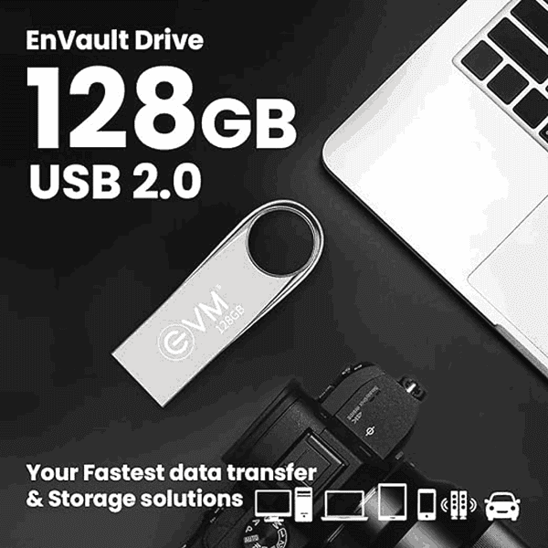 EVM EnVault USB 128GB Flash Drive EVMPDV128GB1 - LXINDIA.COM