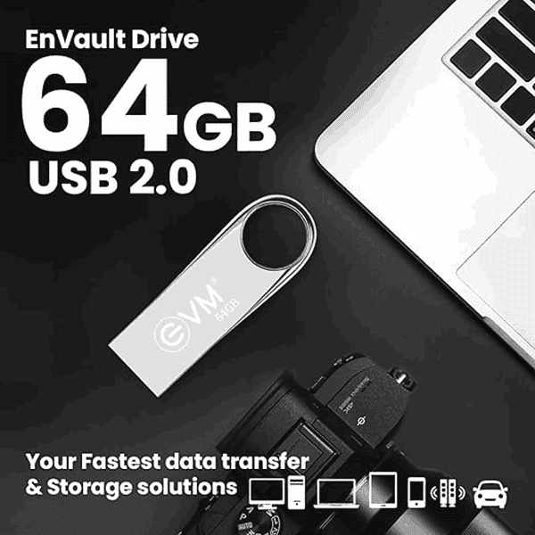 EVM EnVault USB 64GB Flash Drive EVMPDV64GB1 - LXINDIA.COM