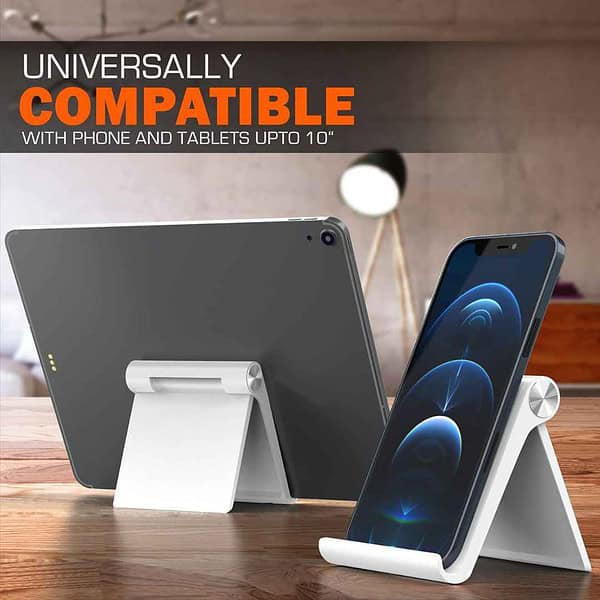 Elv Foldable Portable Tablet or Phone Stand White1 - LXINDIA.COM