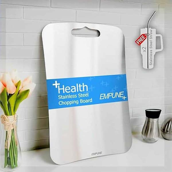 Empune Rectangular Stainless Steel Chopping Board for Kitchen 30 x 20 cm - LXINDIA.COM