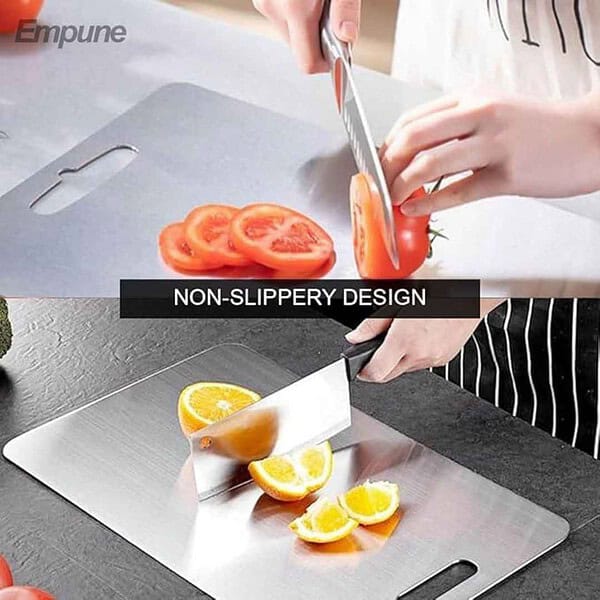 Empune Rectangular Stainless Steel Chopping Board for Kitchen 30 x 20 cm3 - LXINDIA.COM