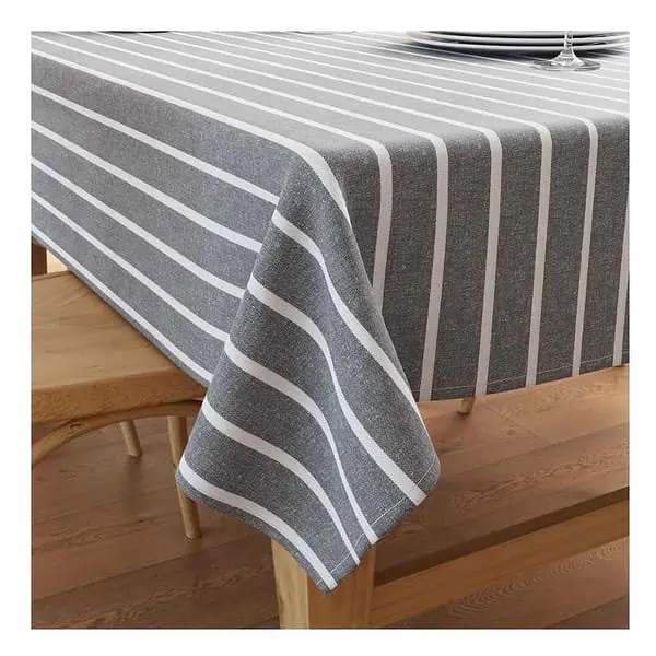 Encasa XO Cotton Rectangular Table Cloth For 6 FtRoma Grey Stripes 4 - LXINDIA.COM