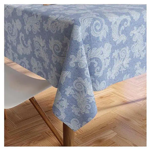 Encasa XO Dining Table Cloth Jacquard Style PrintFloral Blue 4 - LXINDIA.COM