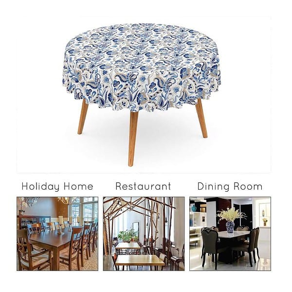 Encasa XO Dining Table ClothChintz Blue 2 1 - LXINDIA.COM