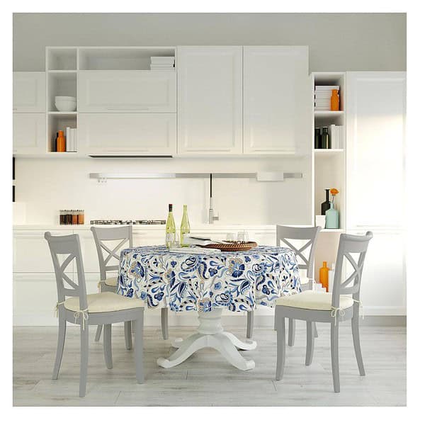 Encasa XO Dining Table ClothChintz Blue 3 - LXINDIA.COM