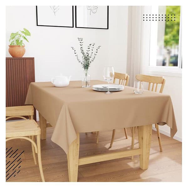 Encasa XO Dining Table Cover For 6 To 8 SeaterLight Beige 1 - LXINDIA.COM