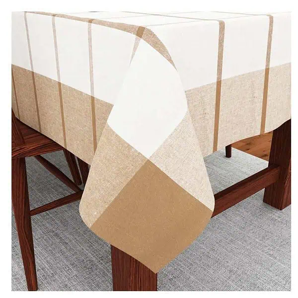 Encasa XO Table Clothfor 4 to 6 Seater Beige Panel with Borders 7 - LXINDIA.COM