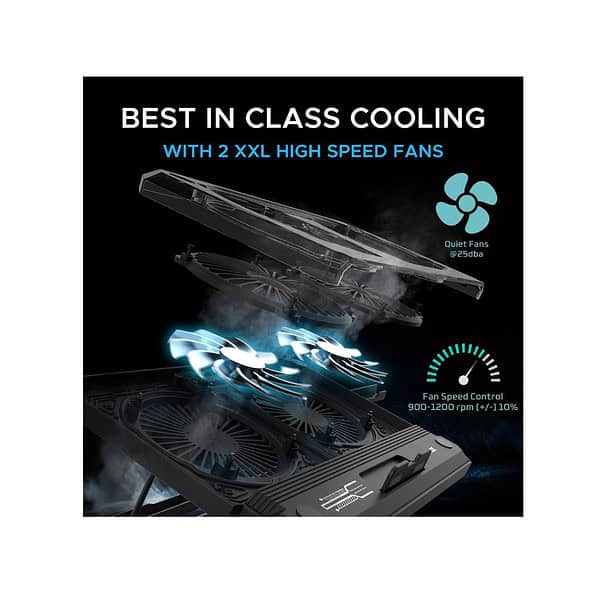 EvoFox Blizzard RGB Laptop Cooling Pad Black 1 - LXINDIA.COM