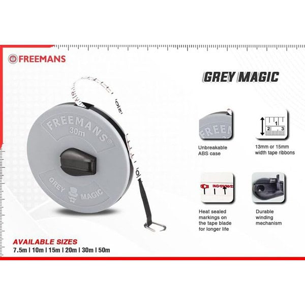 FREEMANS FM30 Grey Magic Fibreglass Measuring Tape1 - LXINDIA.COM