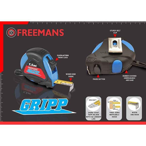 FREEMANS GRIPP 7.5m 25mm Steel Inchi Measuring Tape1 - LXINDIA.COM