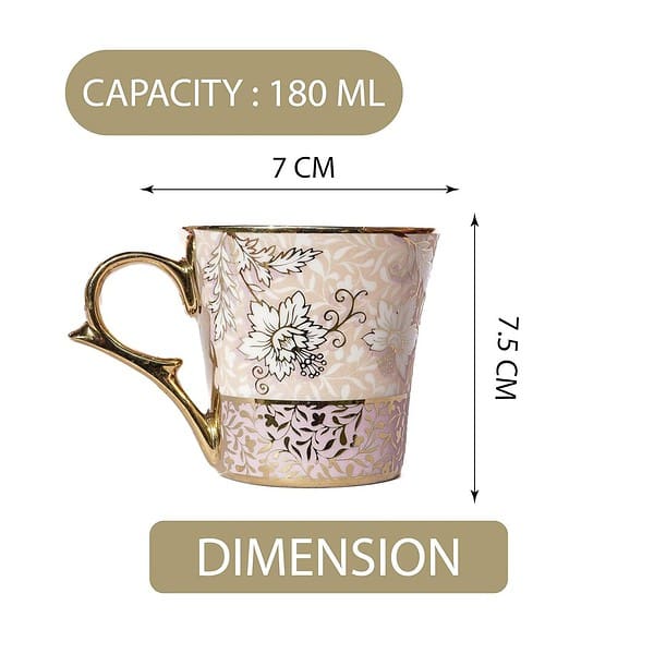 Femora Aesthetic Beige Moroccan Pattern Gold Ceram b - LXINDIA.COM