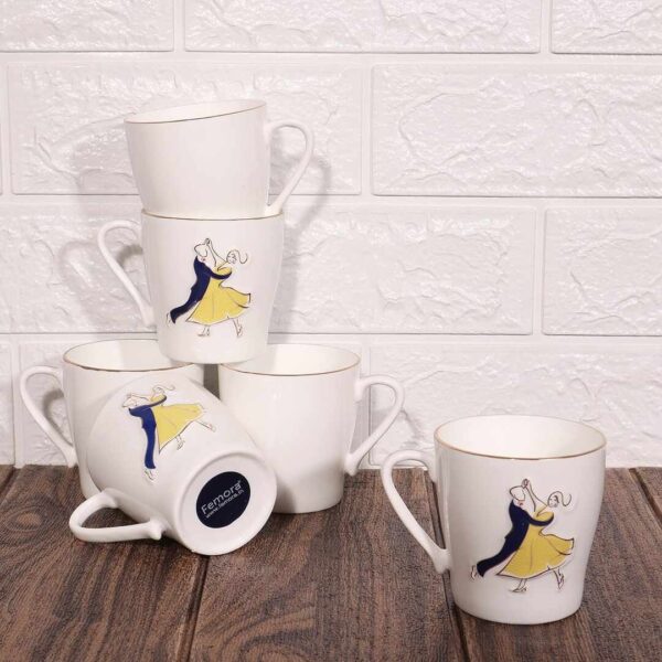 Femora Handcrafted Dancing Couple Pattern Cup Set of 6 - LXINDIA.COM