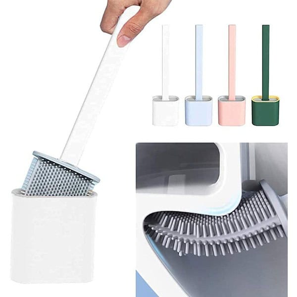 Figment Silicone Water Drop Toilet Brush and Holder Set - LXINDIA.COM