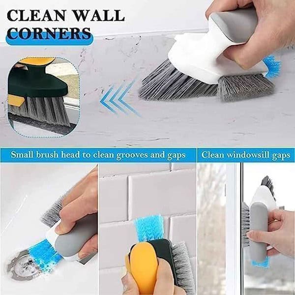 Figment Tile Grout Cleaner Brush 4 in 1 Yellow and Green1 - LXINDIA.COM