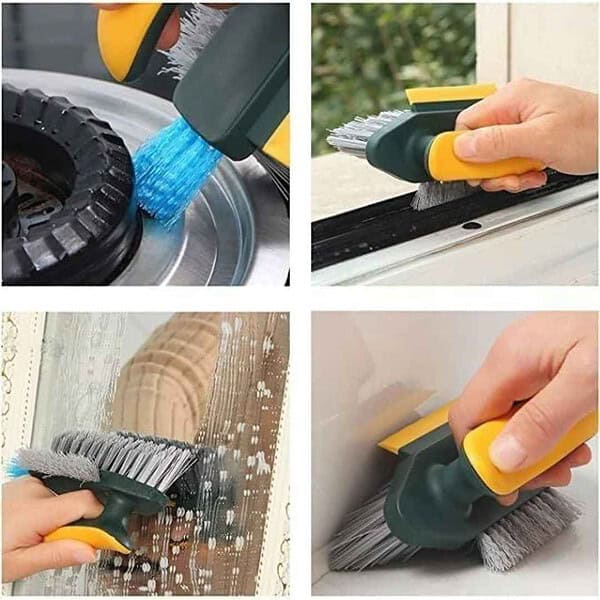 Figment Tile Grout Cleaner Brush 4 in 1 Yellow and Green2 - LXINDIA.COM