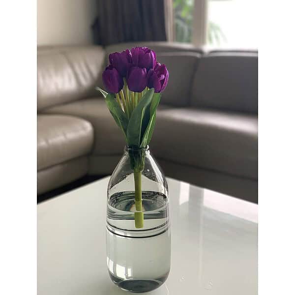 Fourwalls Beautiful Artificial Polyester and Plastic Tulip FlowerPurple a - LXINDIA.COM