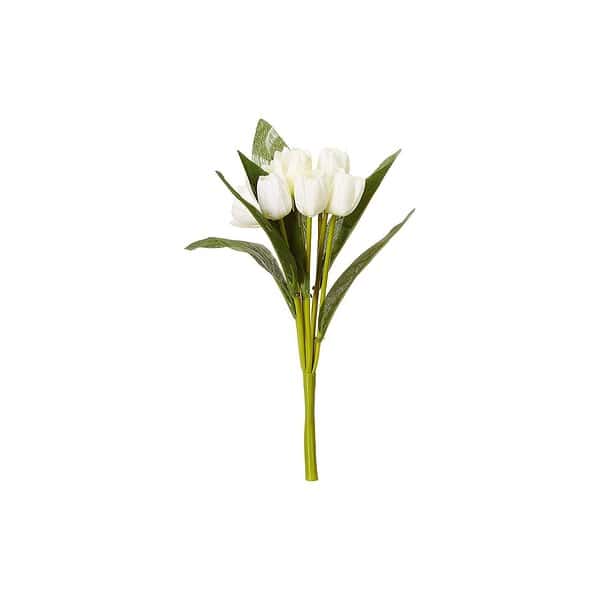 Fourwalls Beautiful Artificial Polyester and Plastic Tulip FlowerWhite - LXINDIA.COM