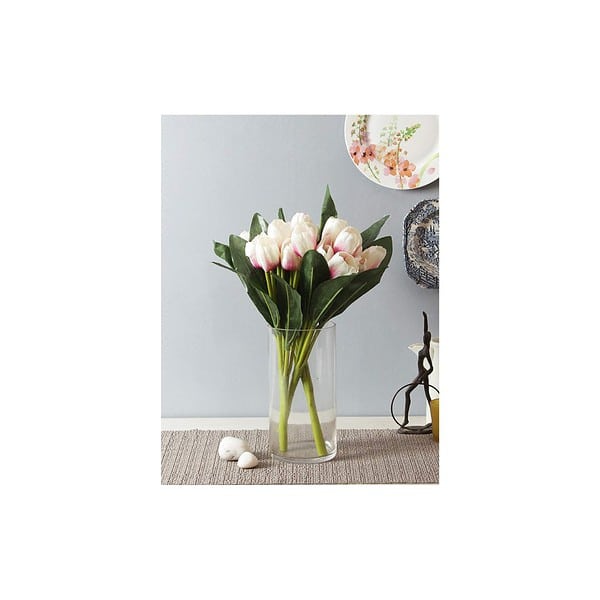 Fourwalls Beautiful Artificial Polyester and Plastic Tulip FlowerWhite b - LXINDIA.COM