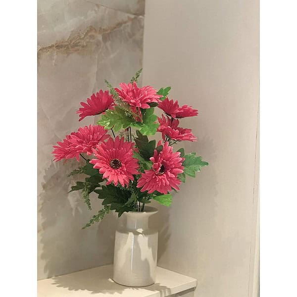 Fourwalls Beautiful Decorative Artificial Garabara Flower Dark pink b - LXINDIA.COM