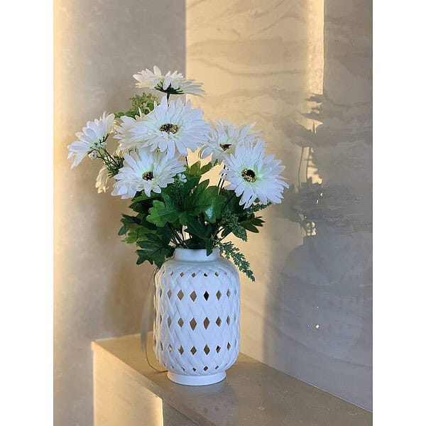 Fourwalls Beautiful Decorative Artificial Garabara Flower White - LXINDIA.COM