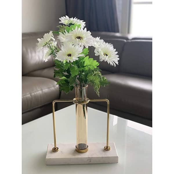 Fourwalls Beautiful Decorative Artificial Garabara Flower White A - LXINDIA.COM