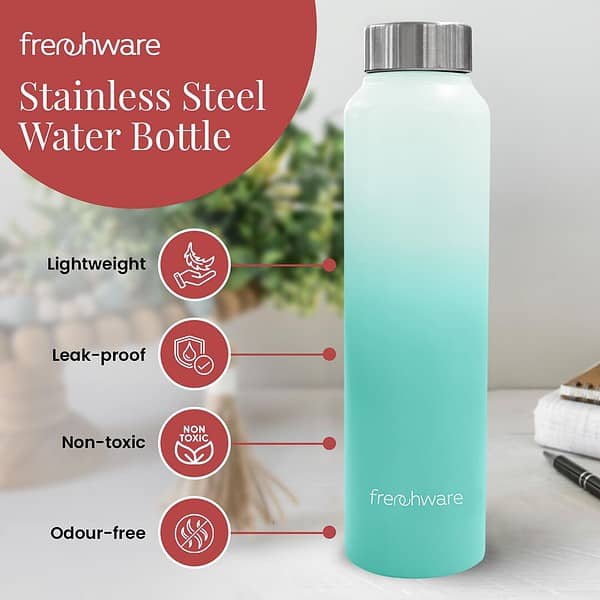 Frenchware Green Water Bottle 1 Litre Stainless Steel - LXINDIA.COM