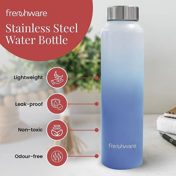 Frenchware Ocean Blue Water Bottle 1 Litre Stainless Steel a - LXINDIA.COM