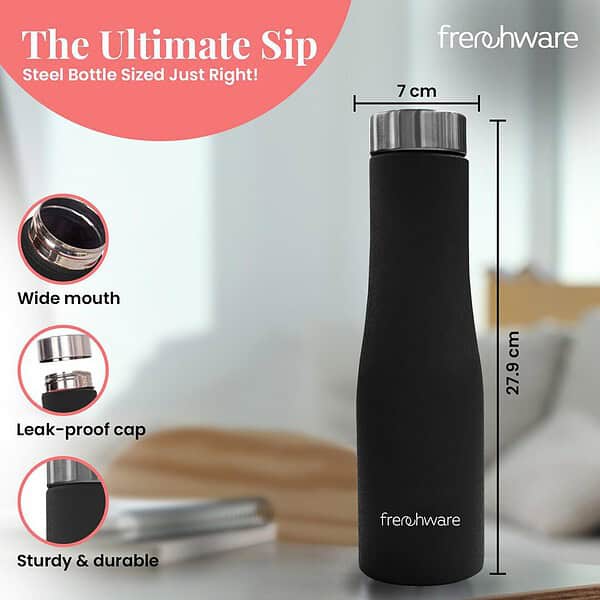 Frenchware Shadow Black Water Bottle D - LXINDIA.COM