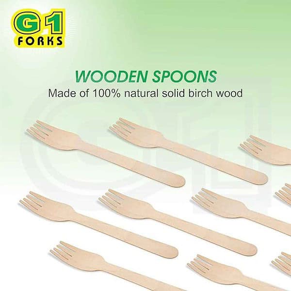 G1 Bio degradable Wooden Forks 100 Pieces3 - LXINDIA.COM