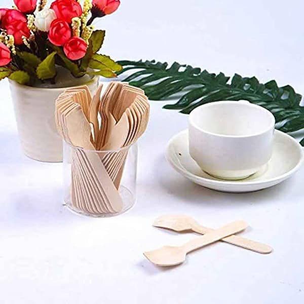 G1 Disposable Wooden Spoon Square end 95mm 3 - LXINDIA.COM