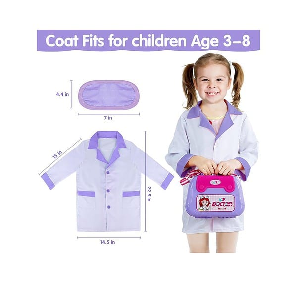 GINMIC Kids Doctor Play Kit Pretend Play Doctor Set Toys Purple 2 - LXINDIA.COM