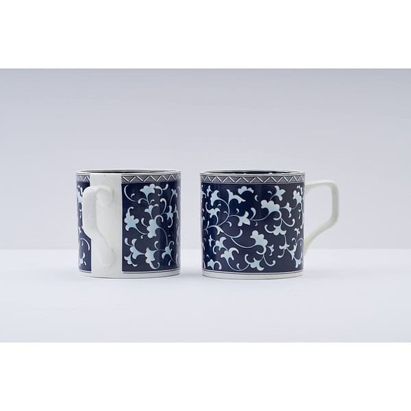 GOLDEN QUEENS Bone Indigo Coffee Cups Set Of 6 B - LXINDIA.COM