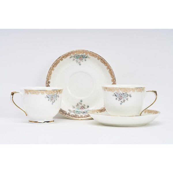 GOLDEN QUEENS Button Rose Tea Serving Set of 15 pcs B - LXINDIA.COM