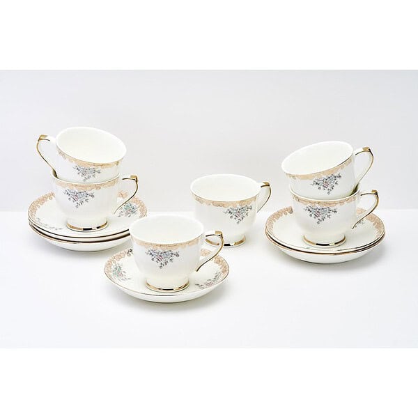 GOLDEN QUEENS Button Rose Tea Serving Set of 15 pcs C - LXINDIA.COM