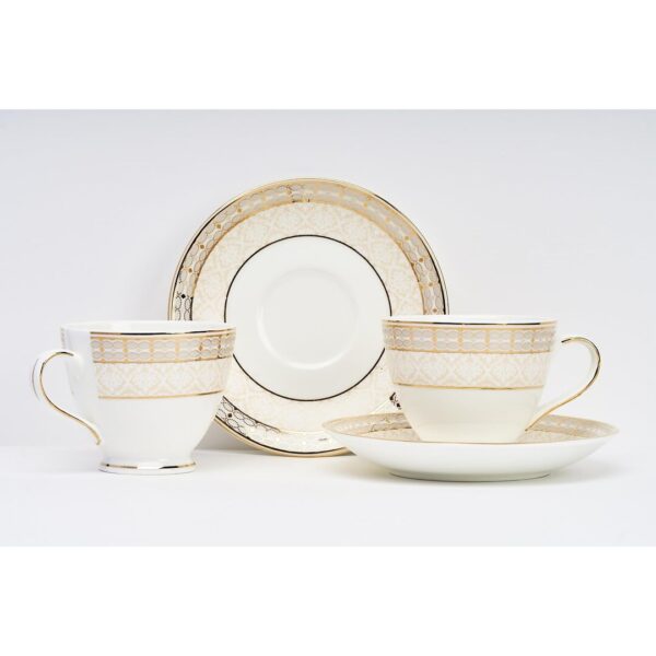 GOLDEN QUEENS Gold and Lattice Series Cups and Saucers - LXINDIA.COM