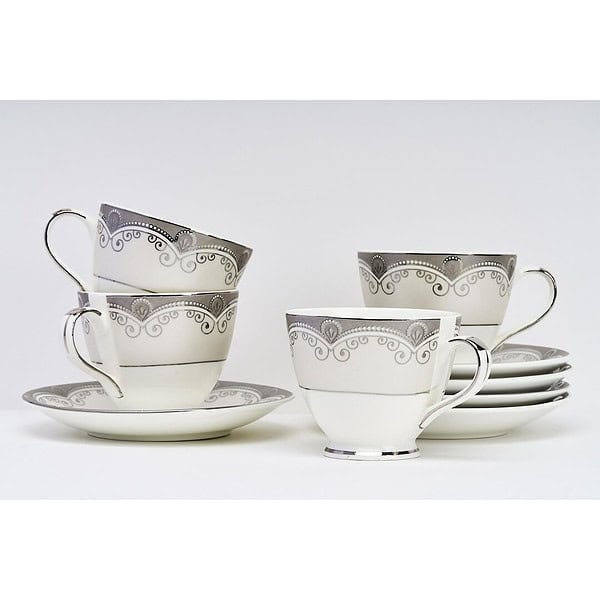 GOLDEN QUEENS Gold and Platinum Series Cups and Saucers A - LXINDIA.COM