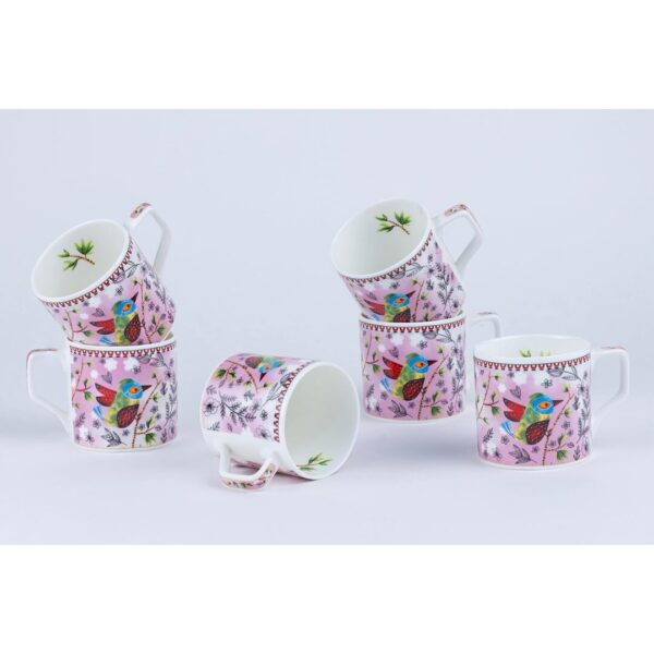 GOLDEN QUEENS Pink Green Coffee Cups Set Of 6 - LXINDIA.COM