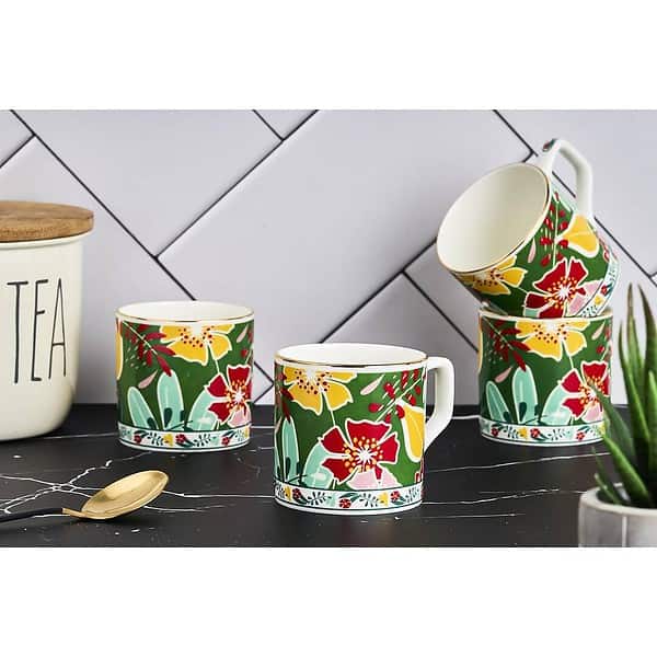 GOLDEN QUEENSArtisan Garden Delight Cups Red - LXINDIA.COM