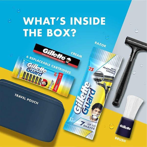 Gillette Guard 5 in 1 Shaving Kit with a Travel Pouch2 - LXINDIA.COM