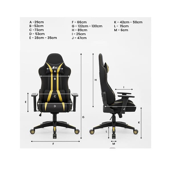 Green Soul Beast Racing Edition Ergonomic Gaming Chair Black and Yellow 1 - LXINDIA.COM