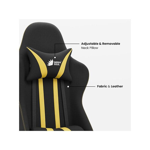 Green Soul Beast Racing Edition Ergonomic Gaming Chair Black and Yellow 2 - LXINDIA.COM