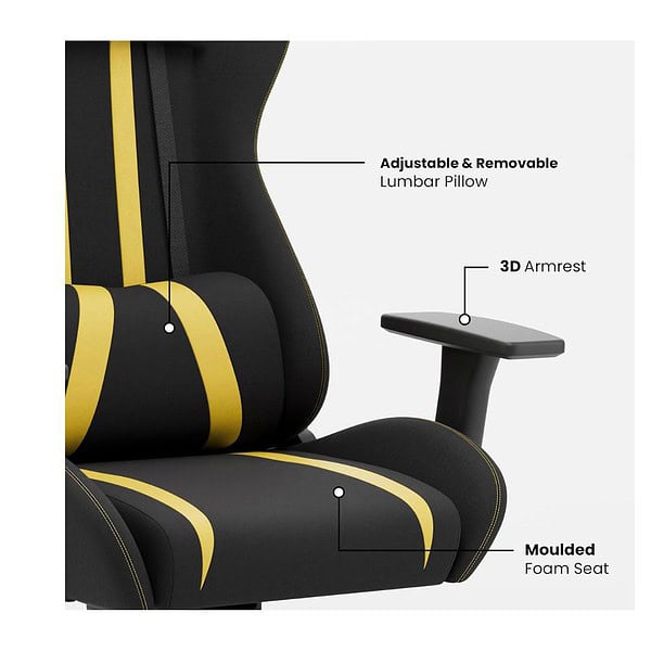 Green Soul Beast Racing Edition Ergonomic Gaming Chair Black and Yellow 3 - LXINDIA.COM