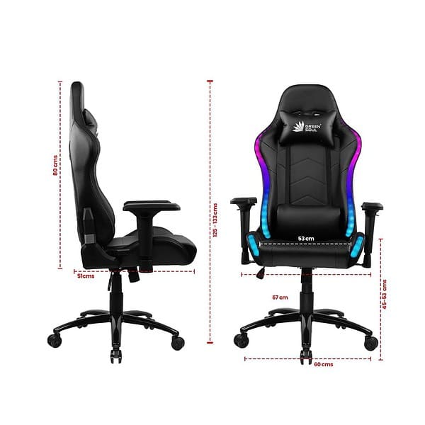 Green Soul Thunder RGB Lights Gaming Chair 1 - LXINDIA.COM