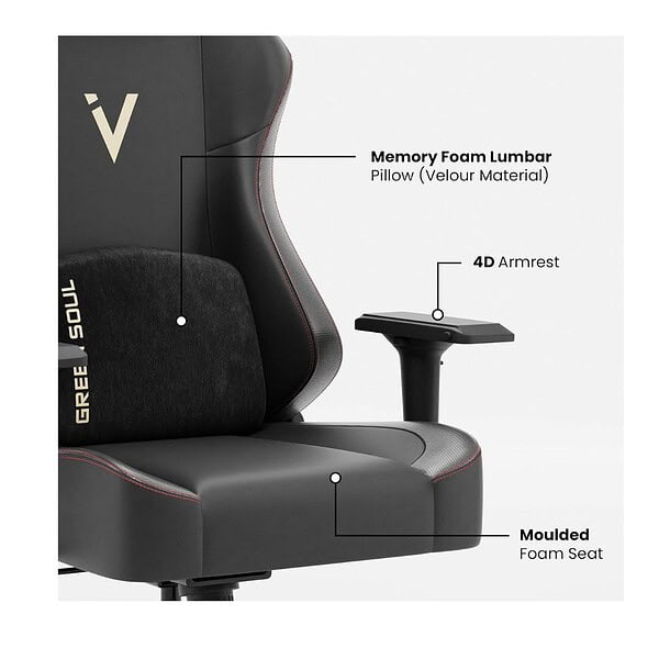 Green Soul Vision Multi Functional Ergonomic Gaming Chair Black 3 - LXINDIA.COM