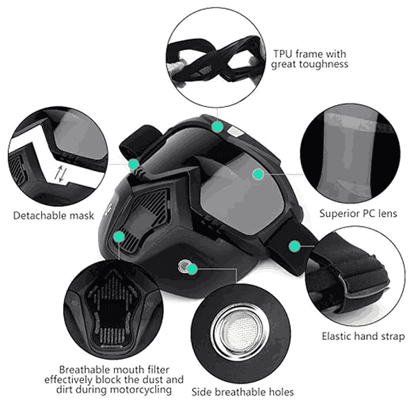 HOME CUBE Unisex 1 Pc Motorcycle Reusable Goggles Mask1 - LXINDIA.COM