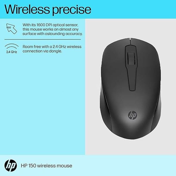 HP 150 Wireless Mouse 1600 DPI 3 - LXINDIA.COM