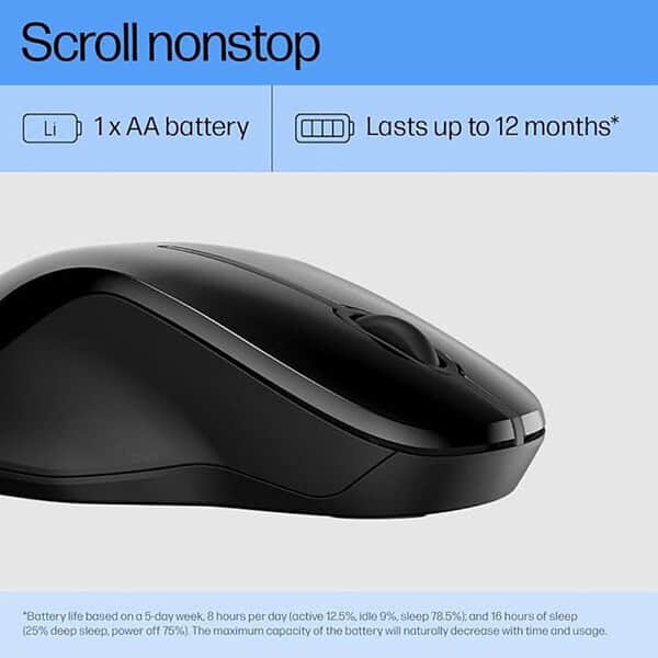 HP 250 Dual Mode Wireless Mouse Upto 1600 DPI Matte Black 1 - LXINDIA.COM