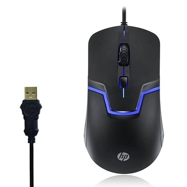 HP M100 USB Wired Gaming Optical Mouse10001600 DPI 3DR60PA Black 1 - LXINDIA.COM