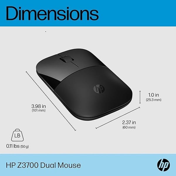 HP Z3700 Dual Black Mouse Up to 1600 dpi 758A8AA 1 - LXINDIA.COM